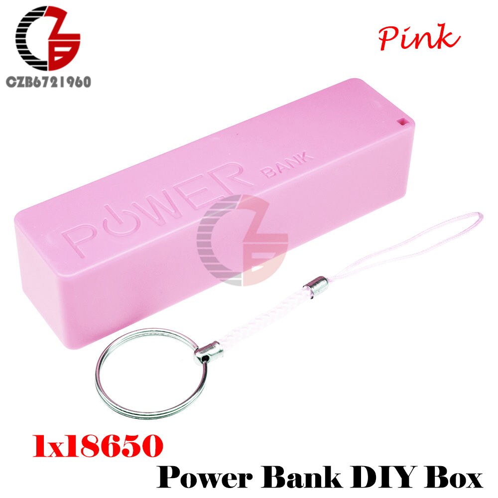1x 2x 18650 usb powerbank batterioplader gør-det-selv-boks etui mobil esp 32 esp 32s strømforsyning lademodul skjold til iphone: 1x 18650 lyserød