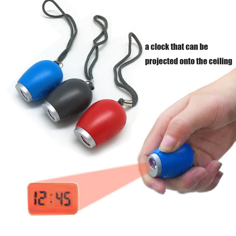 Mini Digital Projection Clock Portable LED Clocks Time Projection Flashlight Night Light Projector Clock With Key Chains