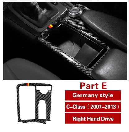 Car Styling Decorative Carbon Fiber Gear Central Control Panel Sticker Decal For Mercedes-Benz C Class W204 2007-13: E
