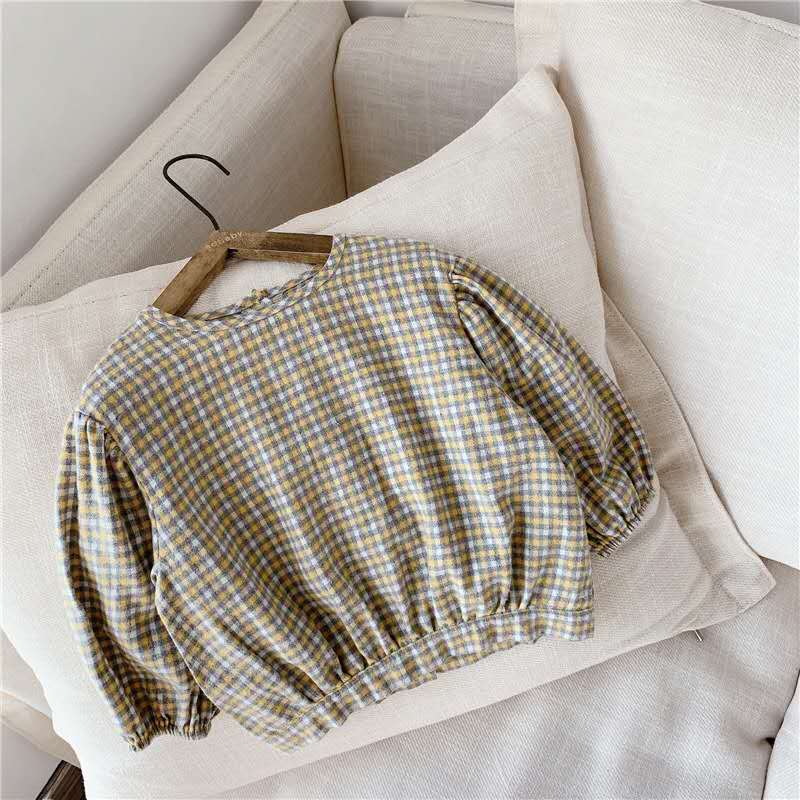 children's clothing autumn products girls Korean version of autumn clothing plaid long-sleeved shirt shirt
