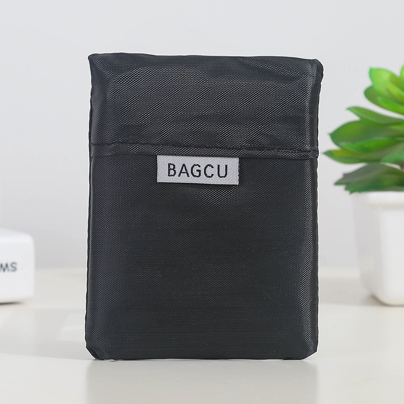 1PC Shopping Bag Eco-friendly Bag Hand Shoulder Grocery Bags Shoulder Market Bags Reusable Foldable Supermarket Shop Bags: black