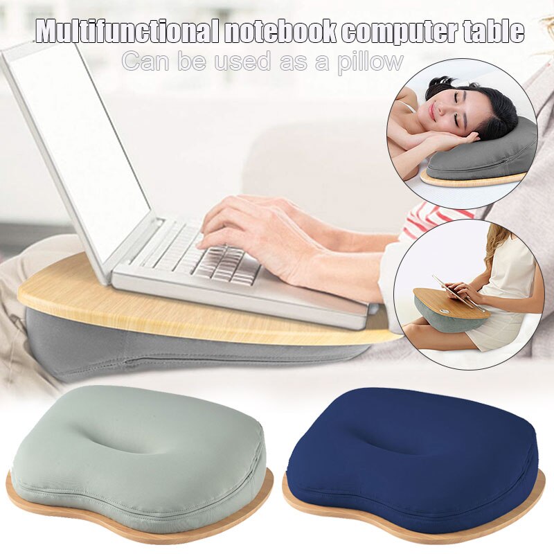 Laps Desk Fits up to 14 inch Slim Laptop Laptops Stand with Pillow with Cable Hole Anti-Slip Strip NK-Shopping