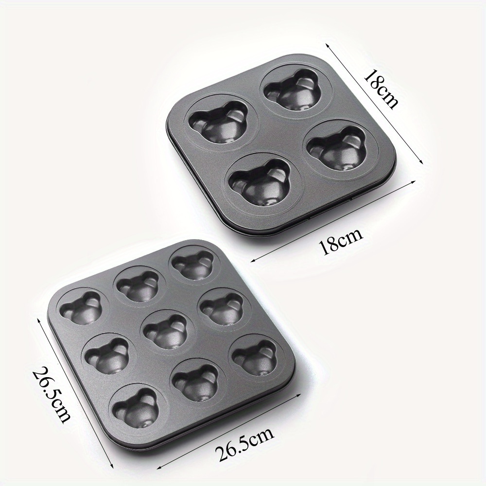 1PCS Bär Backform 4 Hohlräume Cartoon Backblech Nicht-stick Carbon Stahl Tablett DIY Dekorative Cookies Backen küche Werkzeuge