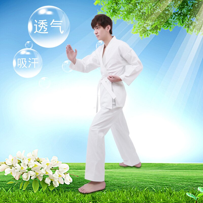 Maestro Taekwondo Dobok entrenadores desgaste adulto blanco de manga larga maestro uniformes taekwondo maestro uniformes