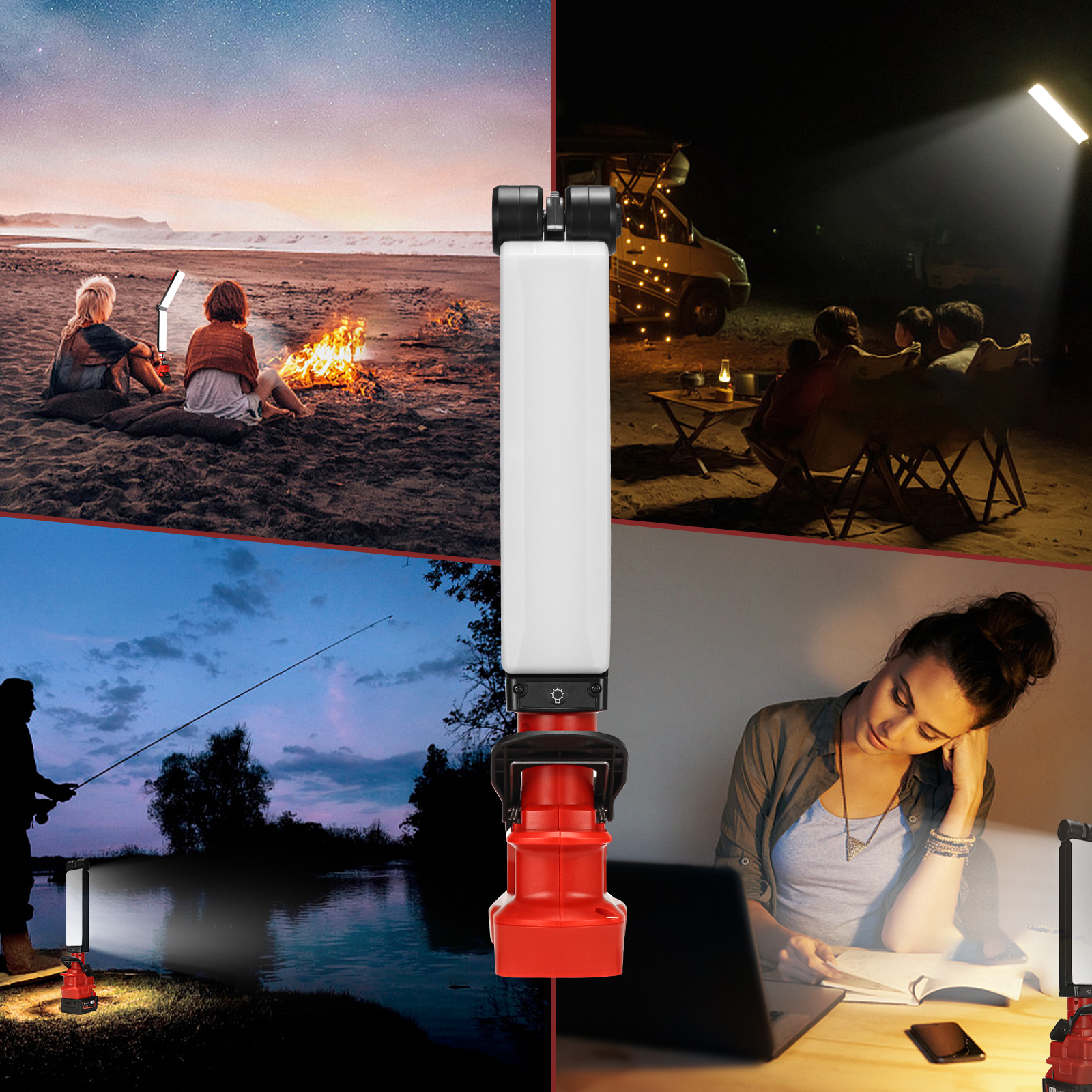 30w x 2400lm led arbejdslamper til milwaukee, 18v batteridrevne foldbare lamper, udendørs lommelygte med usb-opladeport (uden batteri)