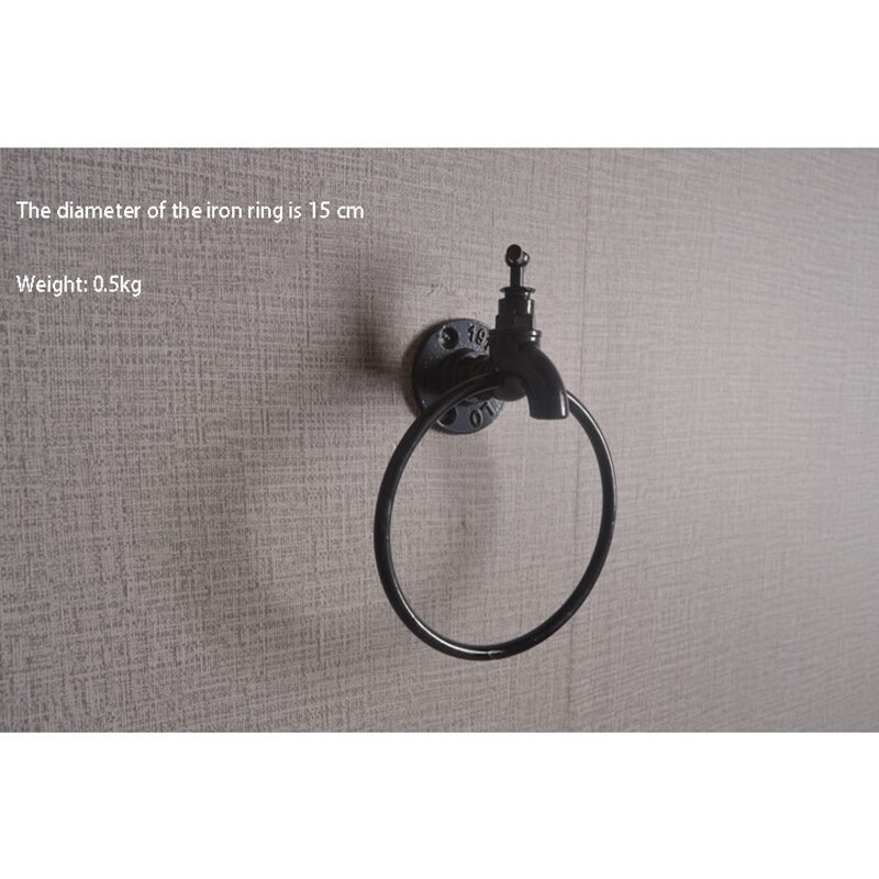 Industriële Wandmontage Handdoek Ring Houder Retro Keuken Badkamer Opslag Rack Organizer Hanger Plank Handdoek Houder