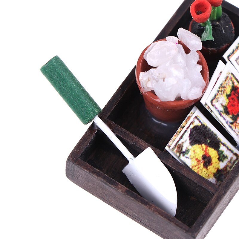 1 Set 1/12 Dollhouse Miniature Accessory Simulation Horticulture Box Farming Tools Model Garden Tools Kids Pretend Play Toy
