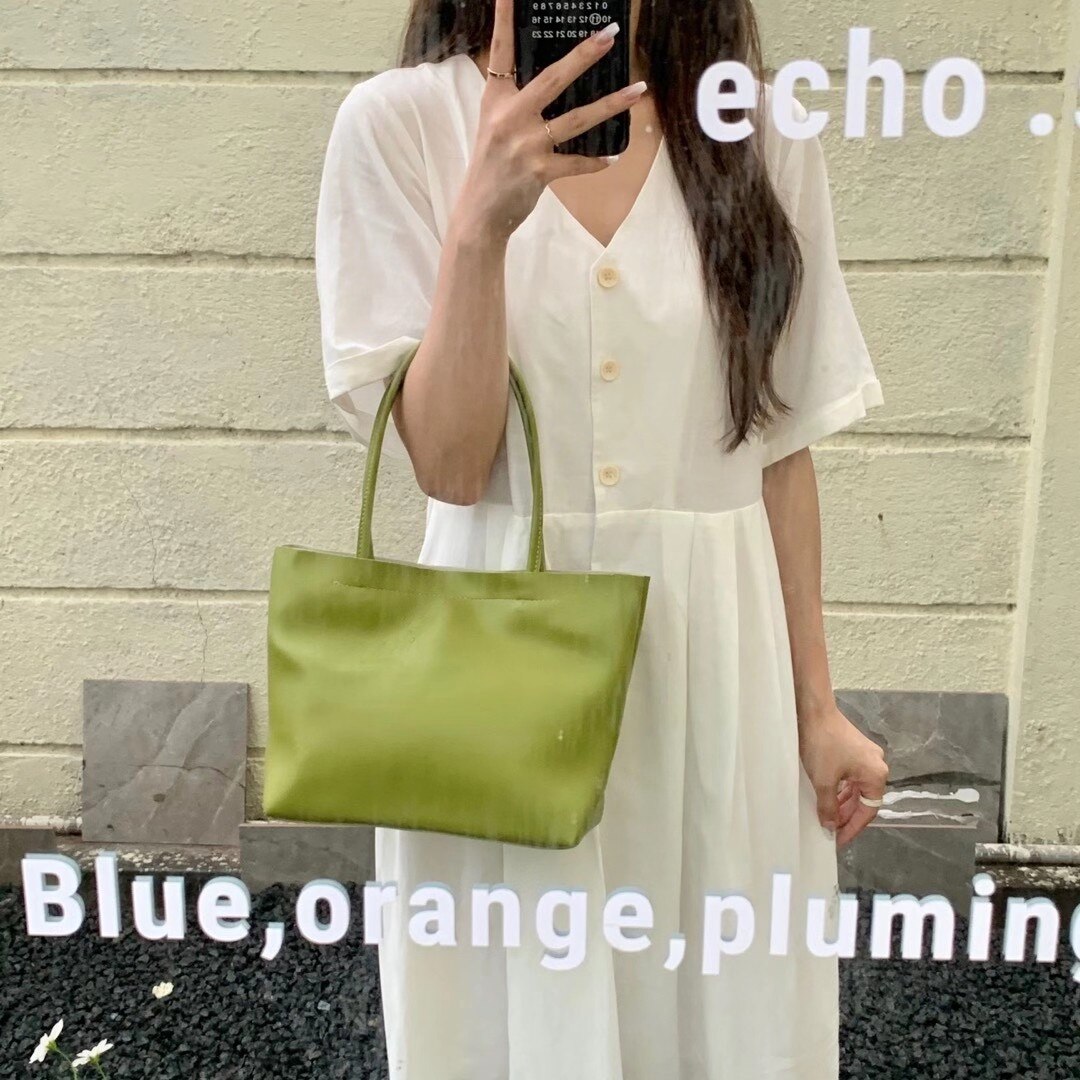 Zachte Pu Lederen Dames Schoudertas Grote Capaciteit Geweven Hand Strap Handtas Vrouwelijke Composiet Tas Portemonnee En Handtas Groen Tote ba