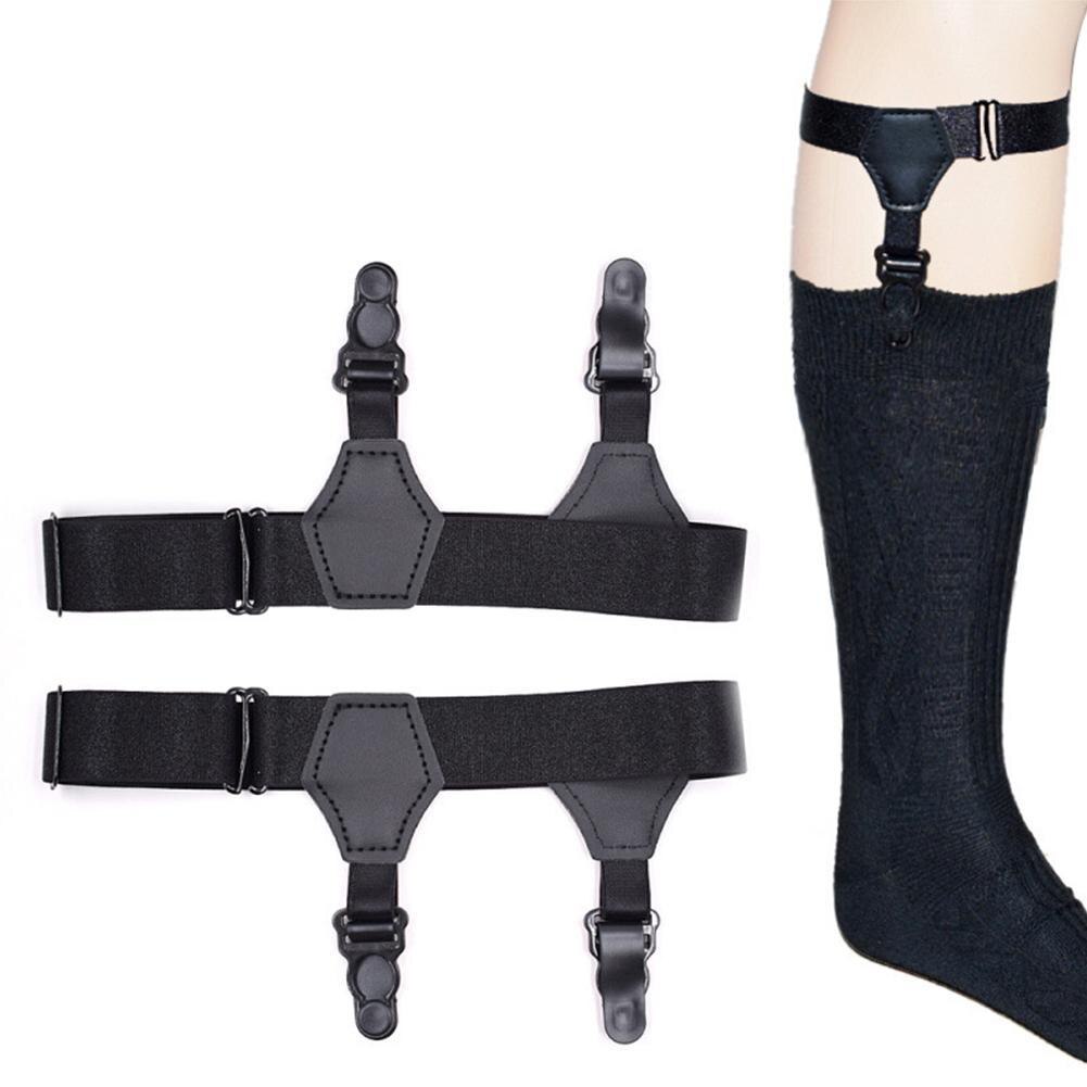 Adjustable Men Sock Single Duck-Mouth Garter Suspenders Braces Clip Belt Hold Up Non-slip Clips 2Pcs/Set