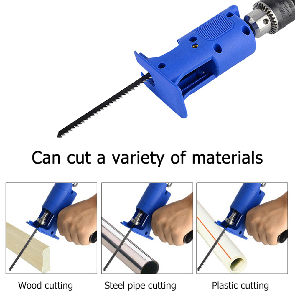 Electric Drill with Attachment Tool Saws Blades Reciprocating Saw Adapter for Cutting Turning Modified Woodworking Tool