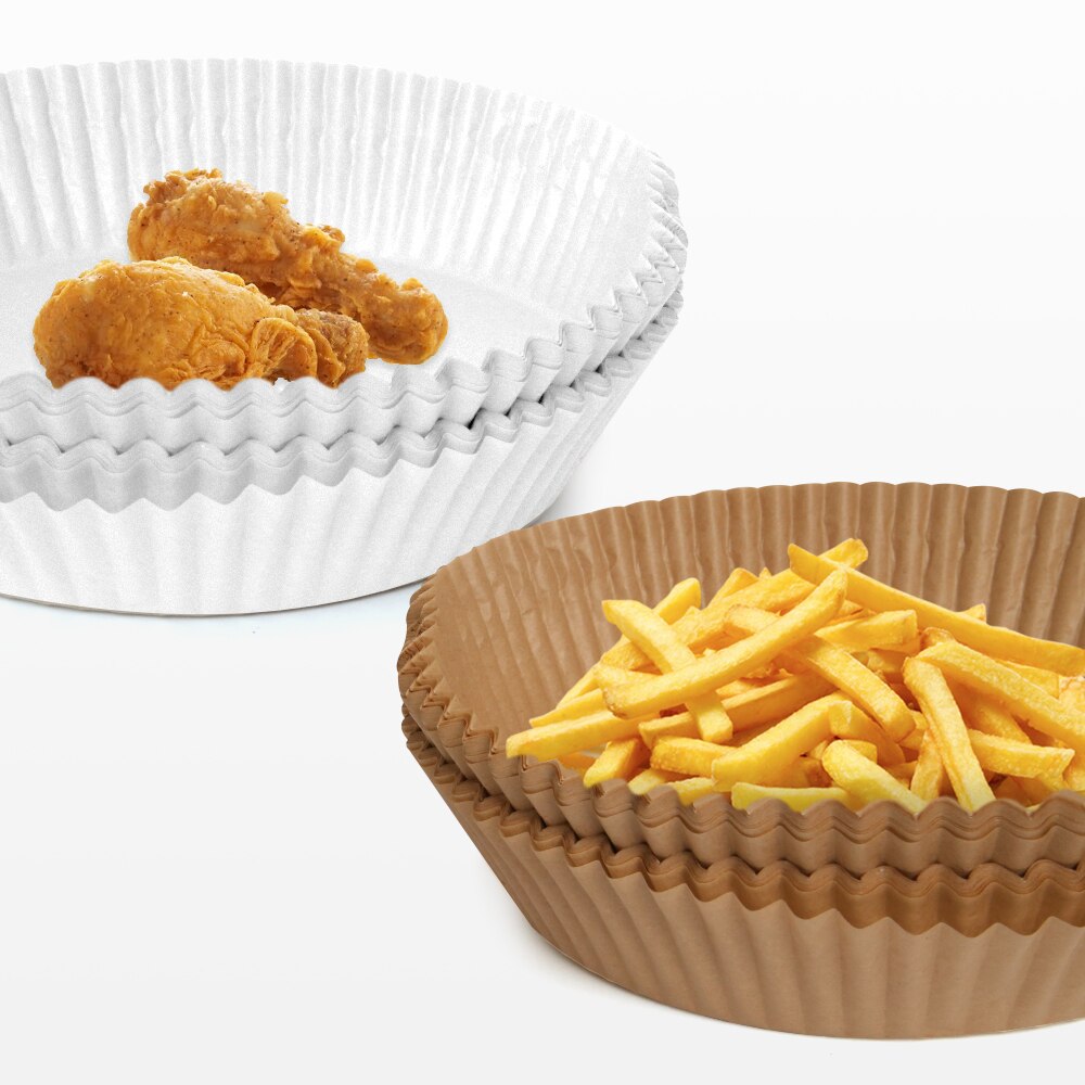 30/50PCS Paper Tray for Air Fryer Baking Silicone Oil Paper Tray Food Grade Greaseproof Oven Food Blotting Paper Baking Tool