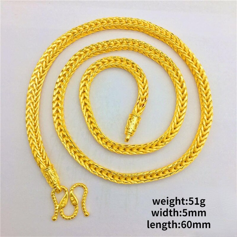 Collana di lusso placcata in oro 24 carati per uomo padre fratello fidanzato serpente catena collane matrimonio compleanno regalo squisito gioielli