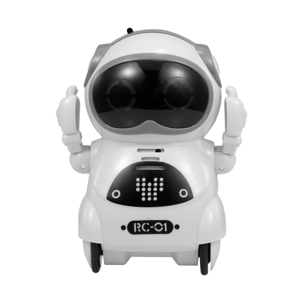 939A Pocket Robot Praten Interactieve Dialoog Spraakherkenning Record Zingen Dansen Vertellen Verhaal Mini Robot Speelgoed: Light Grey