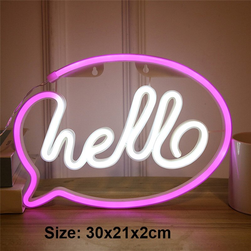 Hei ledet neon lys skilt bokstaver neon skilt panel julefest bryllup dekorasjoner hjem vegg dekor neon lampe: misligholde tittel