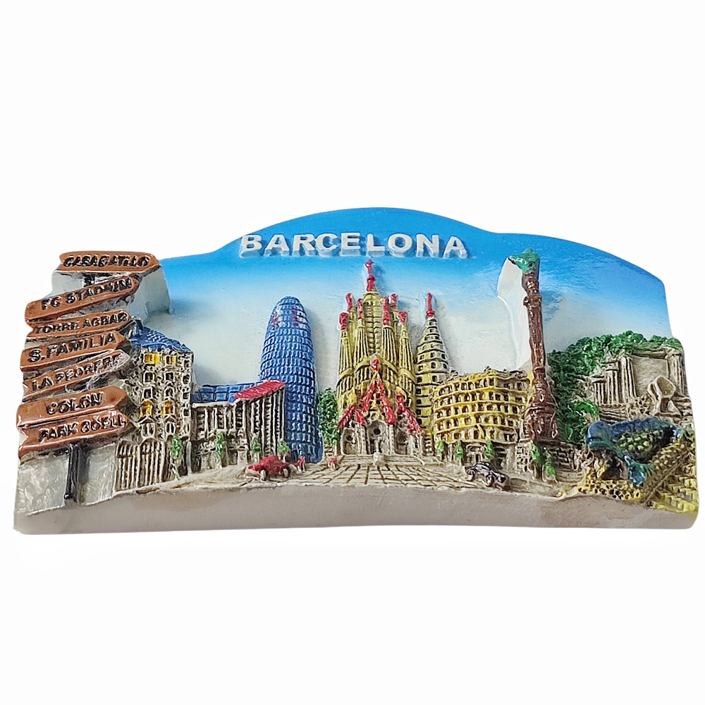 Aimant de réfrigérateur 3D Barcelone espagne, Souvenir en résine, Collection d'autocollants magnétiques pour réfrigérateur, décoration de la maison