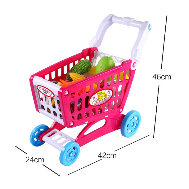 Baby Shining Winkelwagen Speelgoed 16 PCS Grote Winkelen Speelgoed Simulatie Kinderen Supermarkt Winkelen Speelgoed Groente Voedsel Speelgoed
