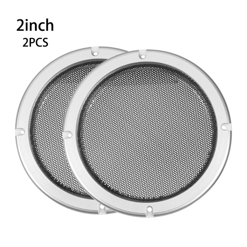 2 Stuks Zilver Vervanging Ronde Luidspreker Beschermende Mesh Net Cover Speaker Grille 2/3/4/5/6.5/8/10 Inch Luidspreker Accessoires: 2inch