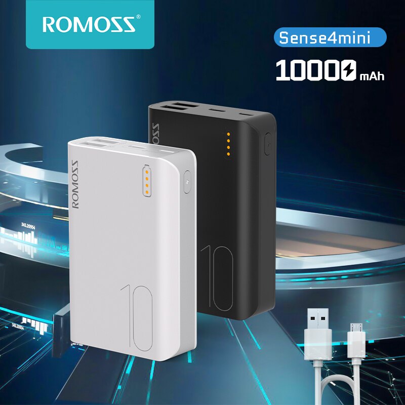 Romoss Sense4 Mini Power Bank 10000Mah Powerbank Krachtige Lading Draagbare Externe Batterij Oplader Voor Iphone Voor Xiaomi Telefoon