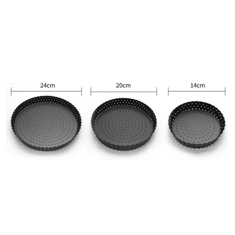 Metal Non-Stick Perforated Pizza Pans Pie Pan Quiche Pan with Removable Bottom