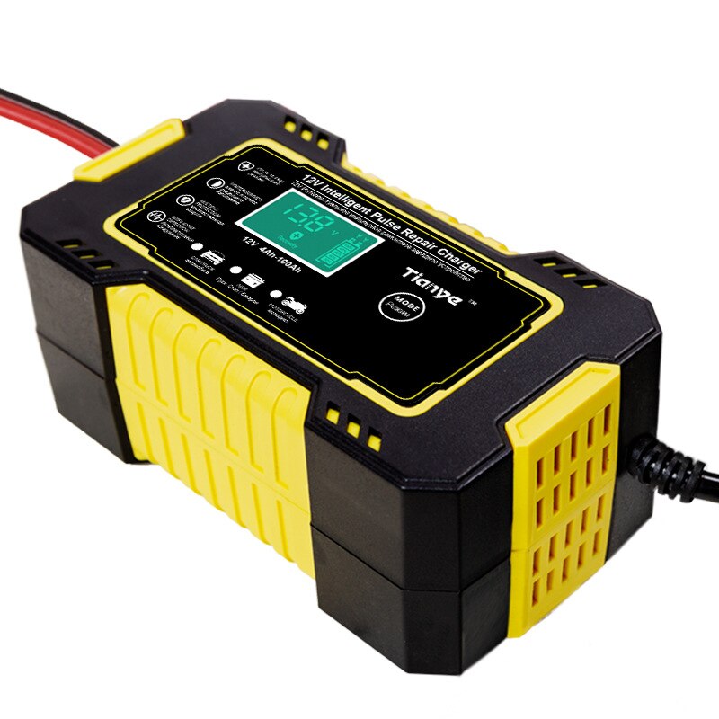 Car Motorcycle Battery Charger 12 V Battery Starting for Auto Moto Lead Acid AGM Gel VRLA Smart Charging Digital LCD Display