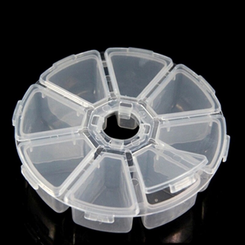Adjustable 24 Compartment Transparent Plastic Storage Box Jewelry Earring Case small objects Caja de almacenaje: 8 grids