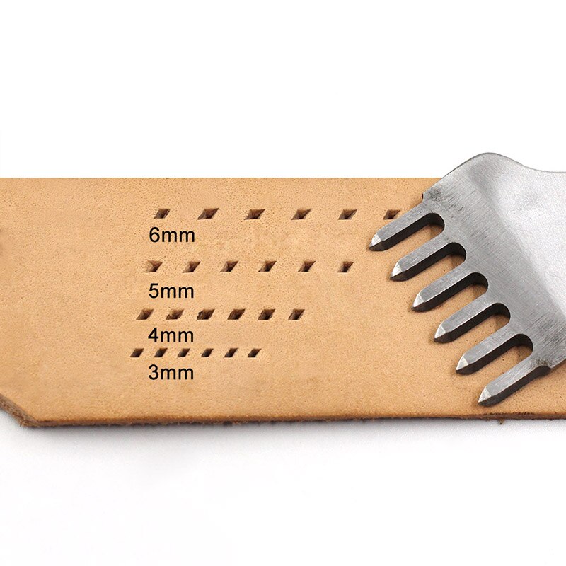 DIY Leather Craft Tools 3/4/5/6mm Spacing Punch Tool For Leather Hole Punches Tool Lacing Stitching Sewing