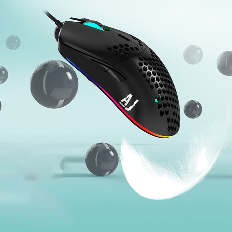 AJ390 Light Weight Wired Mouse Hollow-out Gaming Mouce Mice 6 DPI Adjustable for Windows 2000/XP/Vista/7/8/10 Systems
