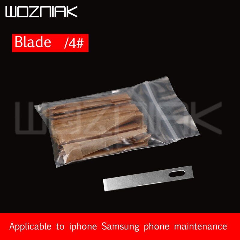 Lame chauffante universelle en fer à souder 936, pour téléphone portable, outil de nettoyage du dos en verre, outil de réparation des circuits imprimés d&#39;empreintes digitales: No.4 blade 10pcs