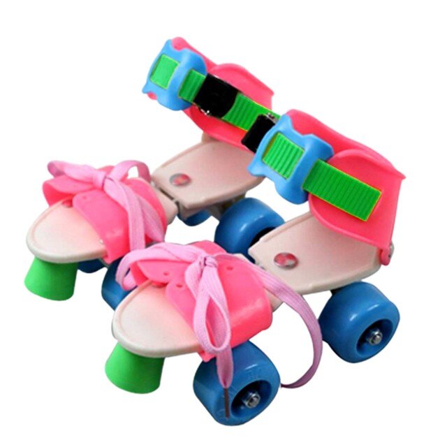 Maat Verstelbaar Kinderen Rolschaatsen Dubbele Rij 4 Wielen Schaatsen Schoenen Schuiven Inline Skates Kids Roller Sneakers -40: MULTI 01