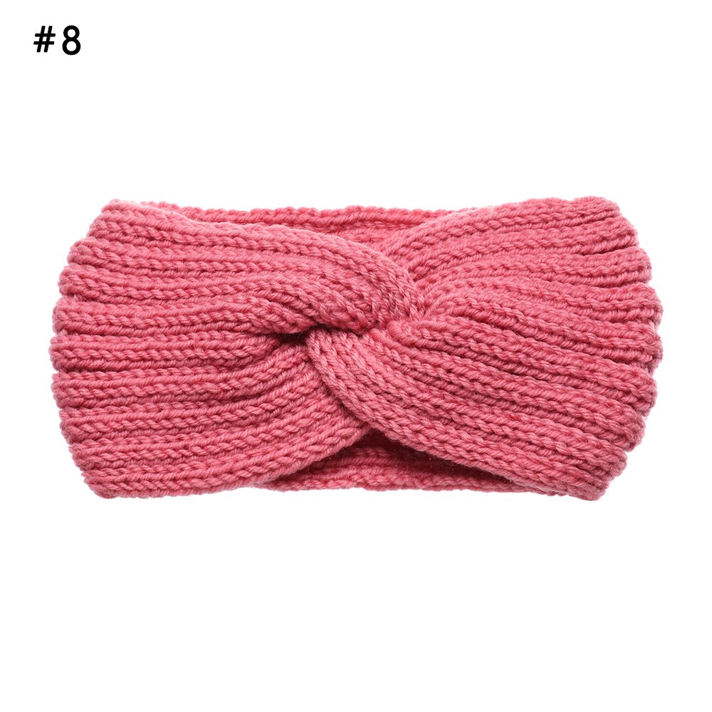 Bandeaux en laine tricotés au Crochet | Bandeaux d'hiver pour femmes, style bohémien, tissage croisé fait à la main, et solide: 8