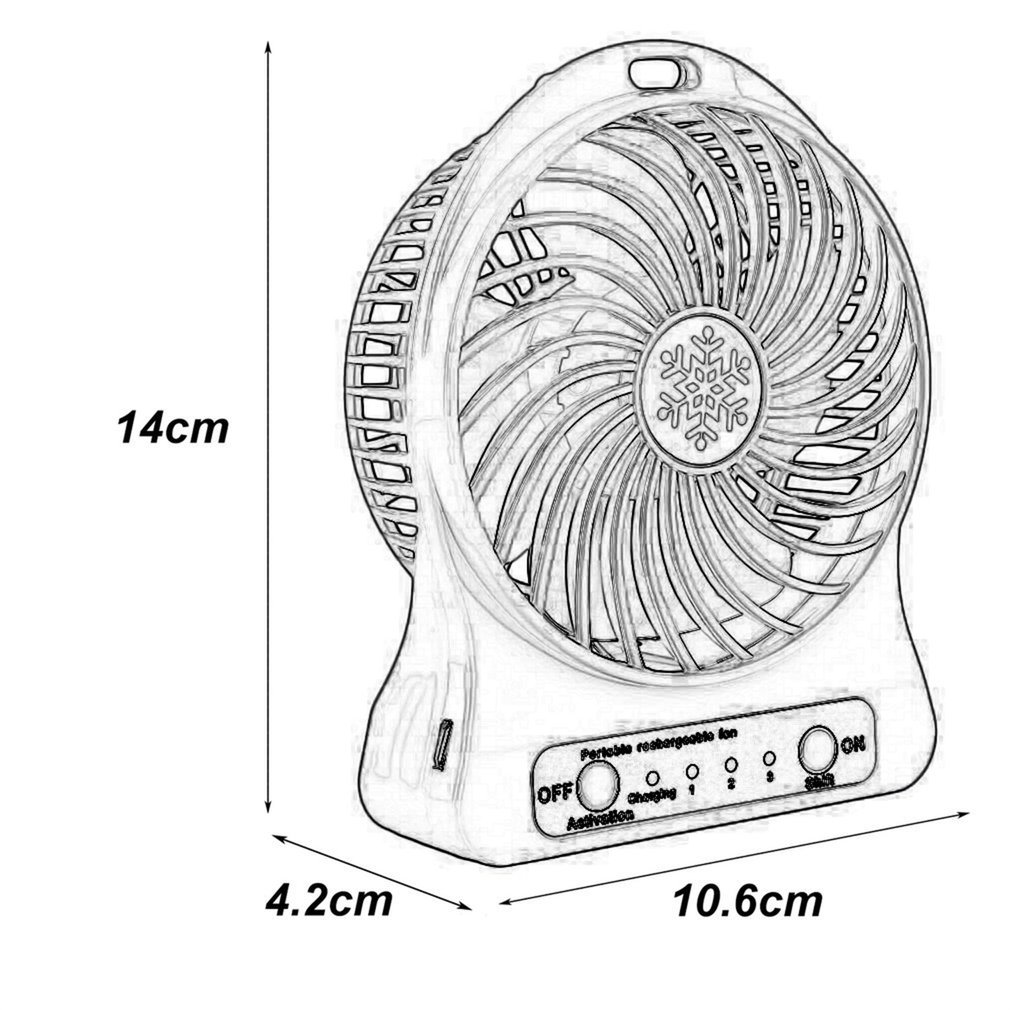 Mini Bureau Ventilator Draagbare Mini Ventilator Usb Ventilador Fan Li-Ion Batterij Oplaadbare Multifunctionele Ventilator 3 Gear Voor Home Office