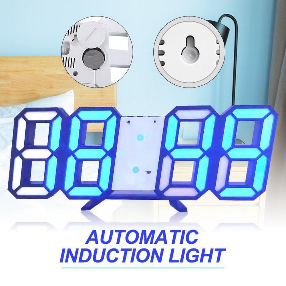 3D Digital LED Clock Alarm Watch USB Charge Electronic Digital Clocks Wall Horloge Home Decoration Office Table Desk Clock