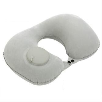 Inflatable U-shaped Pillow Travel Essential Cervical Spine Neck Pillow Portable Siesta Neck Artifact Pillow U-shaped Pillow: Light Grey