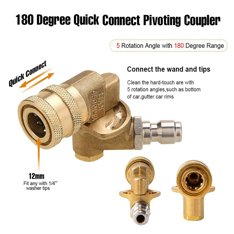 Hogedrukreiniger Extension Wand, 90 Inch Power Washer Lance, 120 Graden Draaibare Koppeling, 1/4 Inch Quick Connect Fitting Om Vrouwelijke