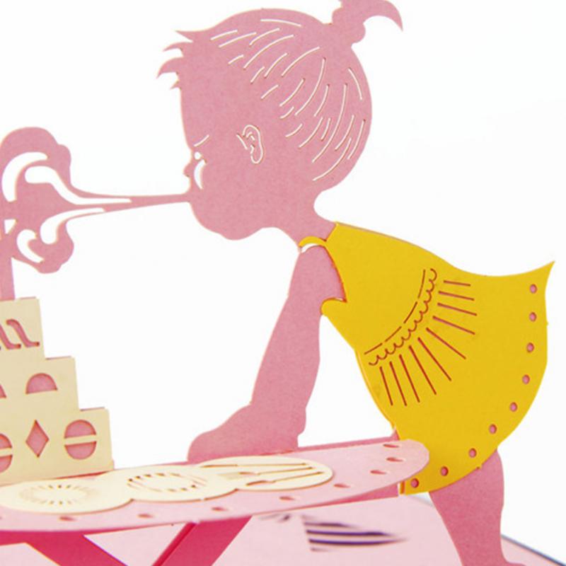 3D Pop Up Birthday paperbard Cards Invitations Love Baby girl Birthday party Anniversary Greeting Cards Postcard