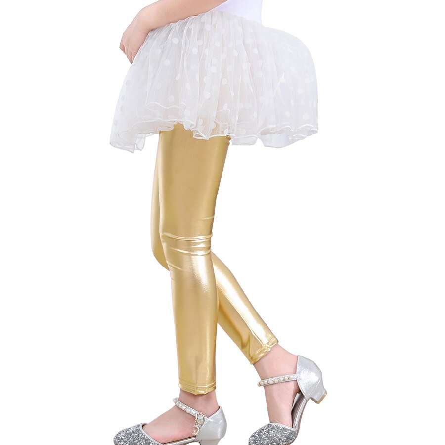 Leggings för #39 bling flickor byxor barn guldbyxor vår höst leggings för flickor barn byxor baby legins 2-9y