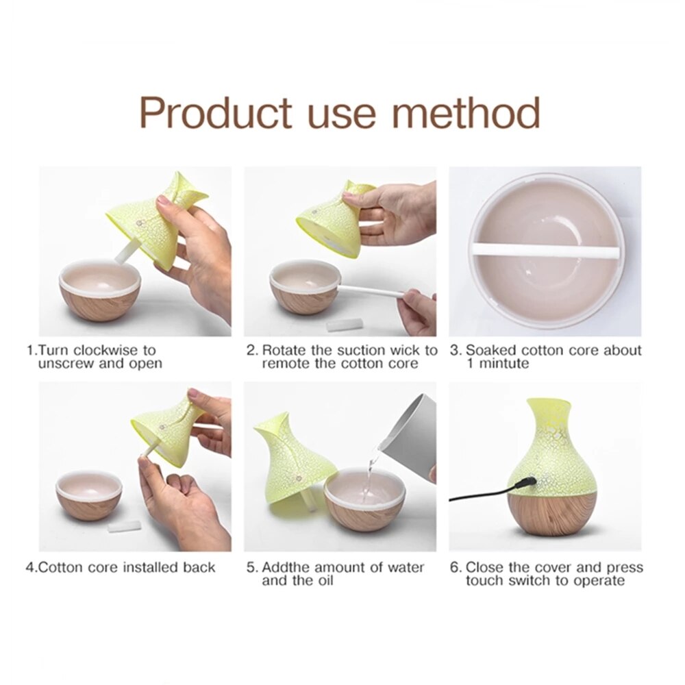 Mini USB Air Humidifier Mechanical Household Single Nozzle Cold Aroma Diffuser Color Light Heavy Ultrasonic Humidifier 130ML