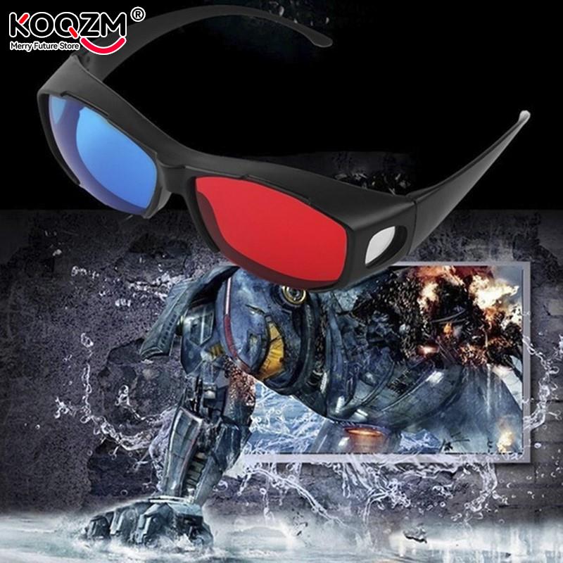 1 szt. Czarne oprawki czerwone niebieskie okulary 3D do wymiarowej Anaglyph TV Movie DVD Game