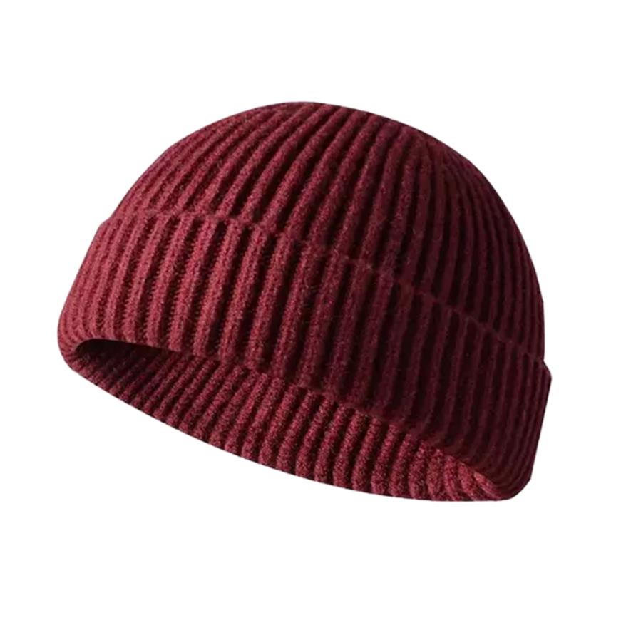 Kvinders mænds korte hat efterår vinter varm strikket solid elastisk beanie caps high street stil hip hop hat kraniet cap sømand cap: H