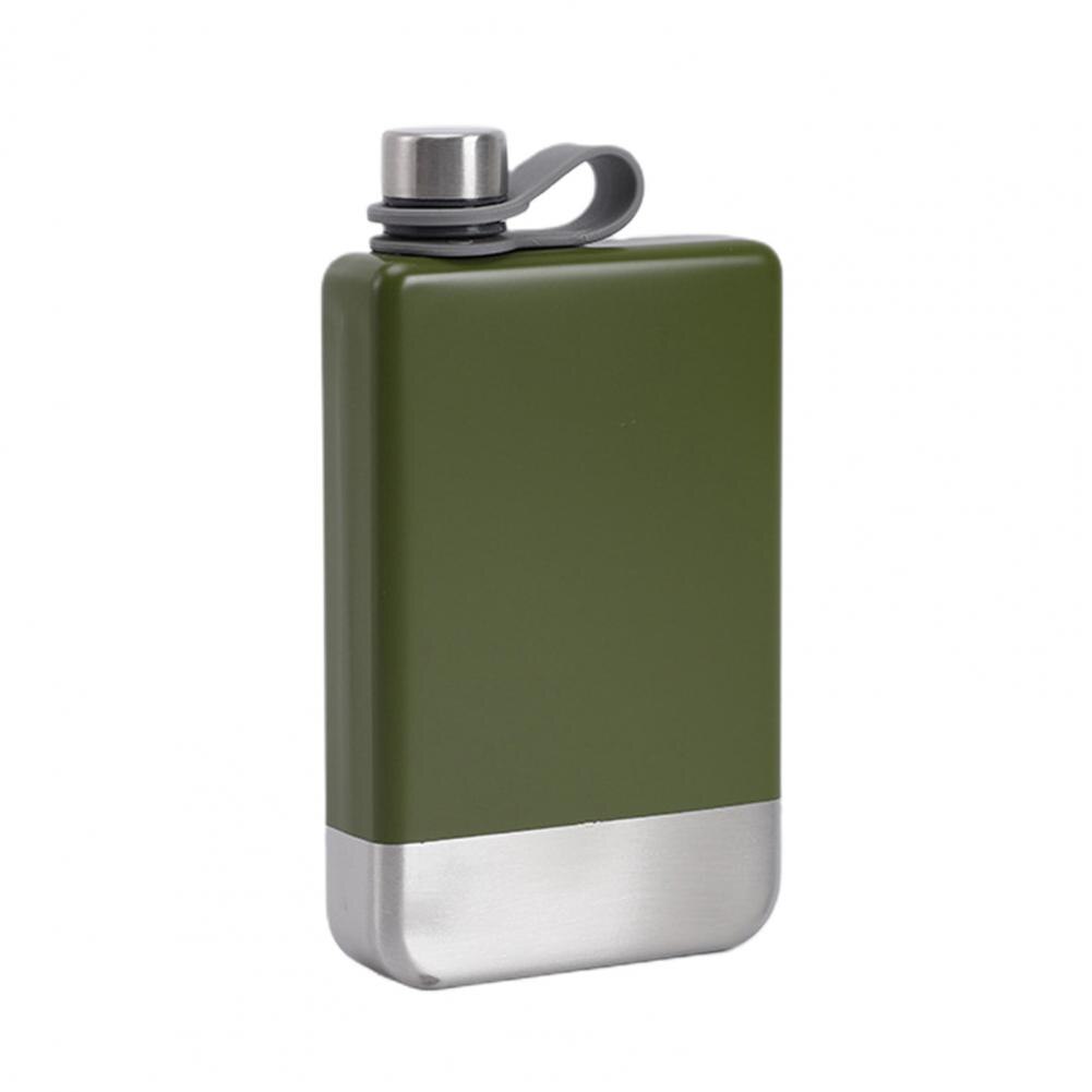 Liquor Flask Small Pocket Whiskey Liquor Flask 304 Stainless Steel Flask: Army Green