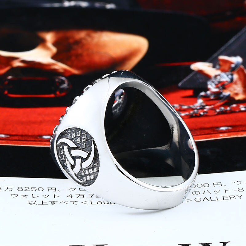 BEIER 316L Stainless Steel Viking Rune Talisman Men Ring Europe Jewelry LLBR8-616R