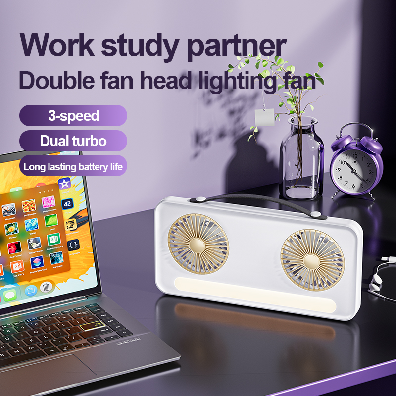 Double-Head Desktop Mini Fan: Strong Wind Power, Low Noise, Is the Ideal Choice for Home and Office Cooling