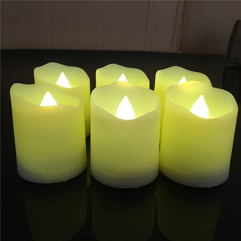 Set of 12 LED Flameless Candles With Remote Control, White Flickering Electronic Candles,Battery Included