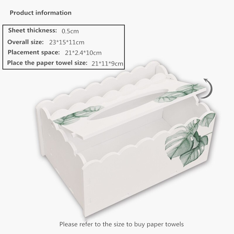 Cfen a'sgrøn plante hjem køkken pvc-træ tissuekasse diy solid serviet holder kasse fjernbetjening container tissuekasse 1pc