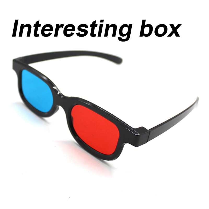 Lunettes 3D en plastique rouge et bleu projecteur d'ordinateur de télévision mobile lunettes stéréoscopiques de film de format gauche et droit général
