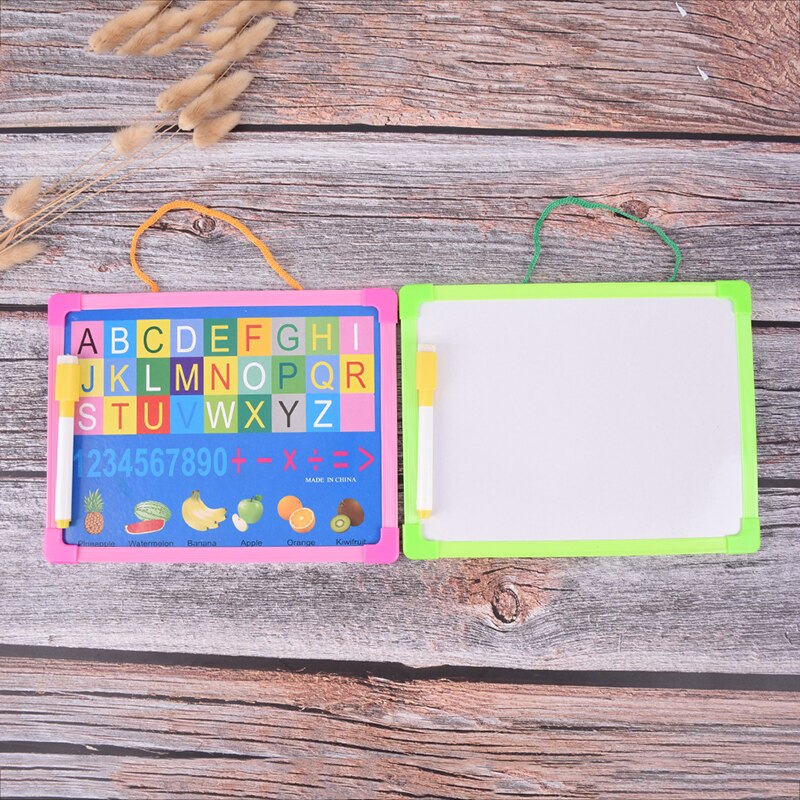 Kids Whiteboard Dry Wipe Board Mini Drawing White Boards With Small Hanging Board Free Marker Pen 18.5cm*24.5cm