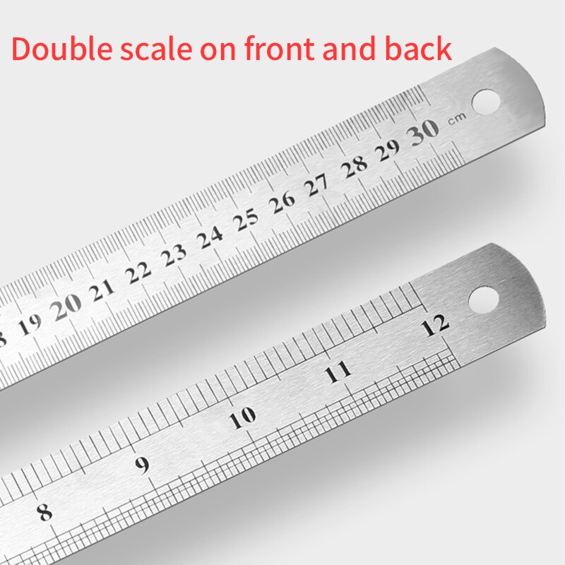 Stainless steel ruler 20 cm thick long steel ruler 15cm30cm40cm50cm sewing engineering ruler student stationery school supplies