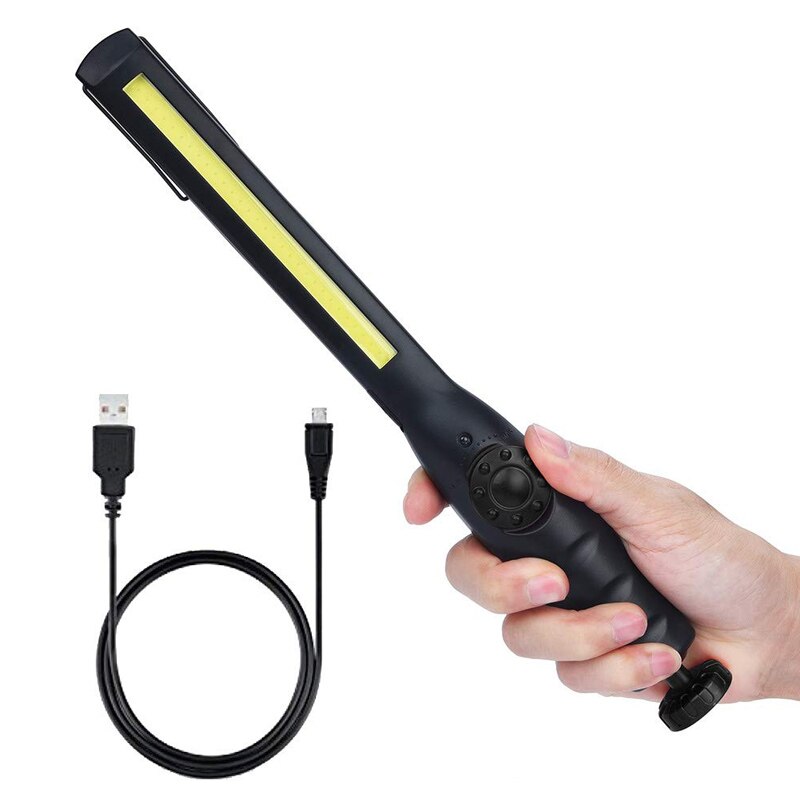 Draagbare cob werklamp led waterdicht 360 ° magnetische ophanghaaklamp staaflamp usb oplaadbaar 18650 voor camper reparatie: Default Title