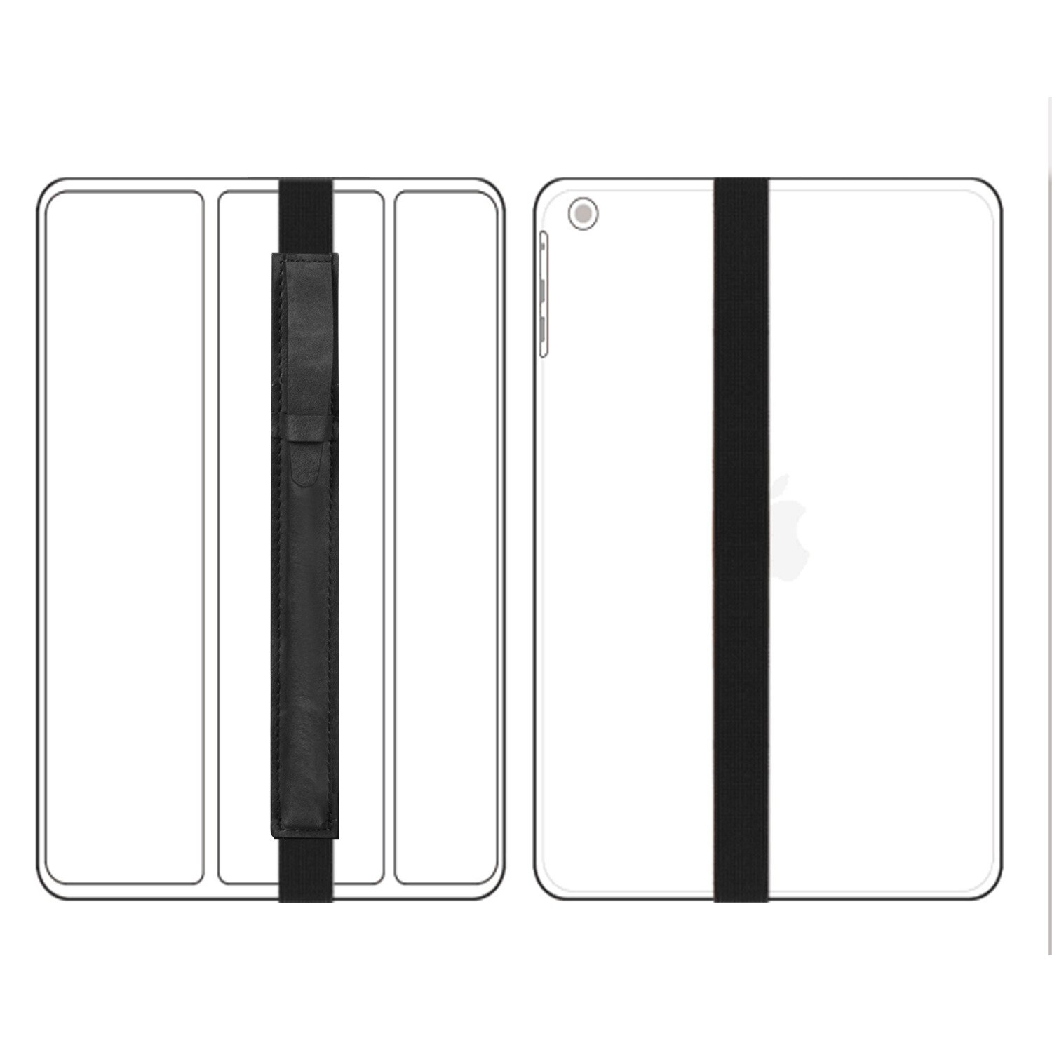 Étui en cuir pour apple pencil 1 2 étui avec stylet, pochette de protection pour ipad, sac anti-perte