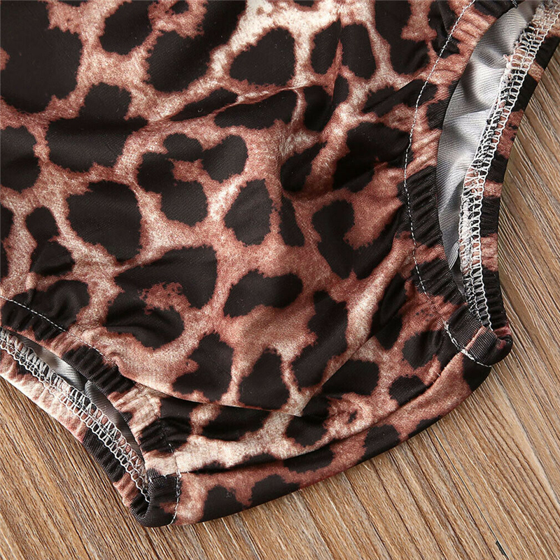 Summer Toddler Kids Baby Girls Two-Piece Leopard Print Bikini Swimsuit Swimwear Swimming Bathing Suit